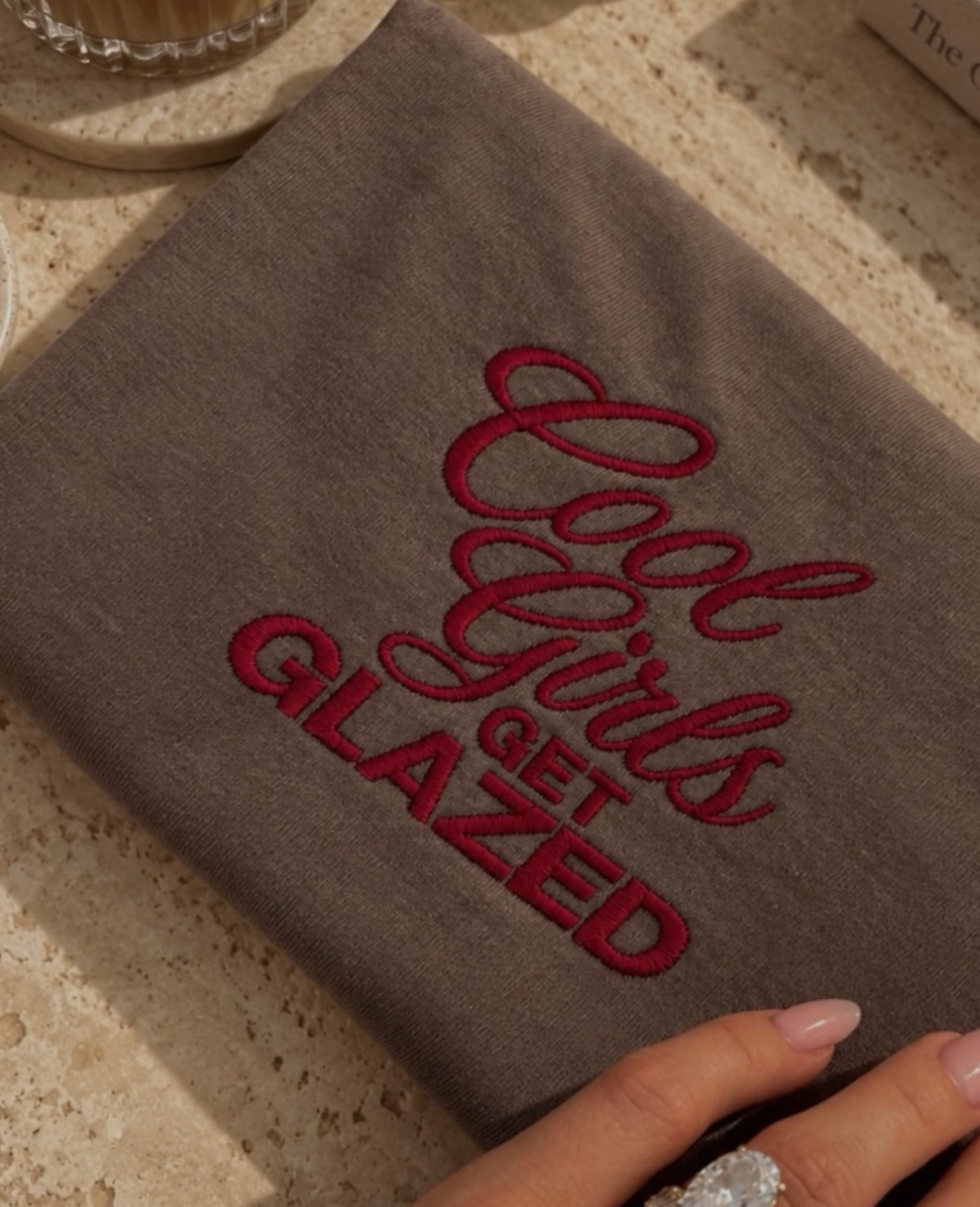 'Cool Girls Get Glazed' Emboridered Tee